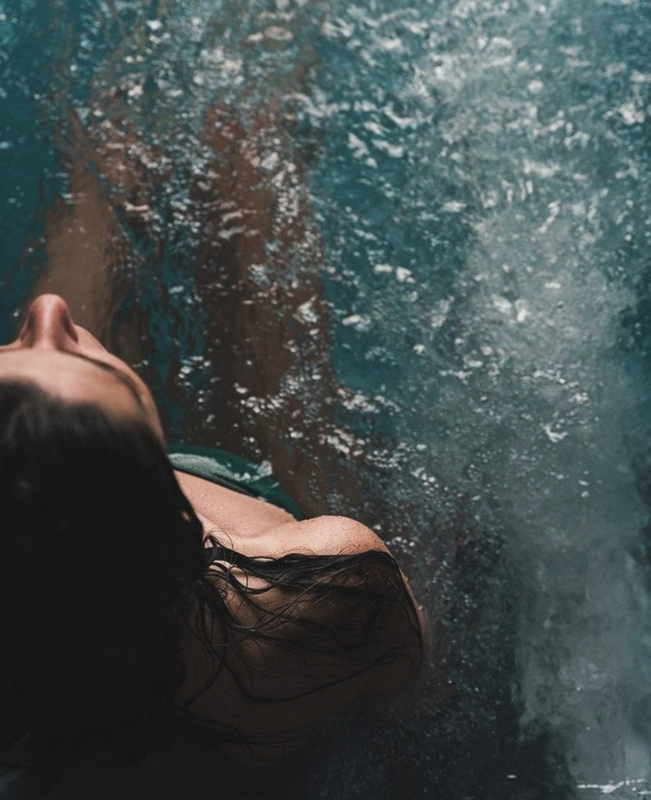 A women in an Ice bath